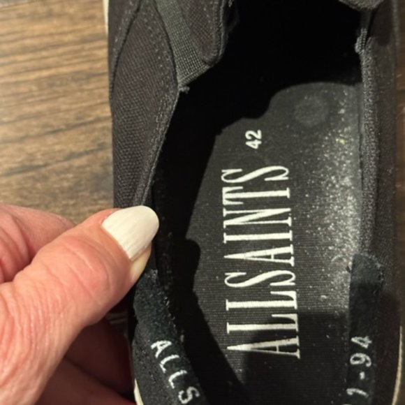 ALLSAINTS Manny_Black Slip On Men's US 9 EU42 sneakers fit on small side - Picture 9 of 10